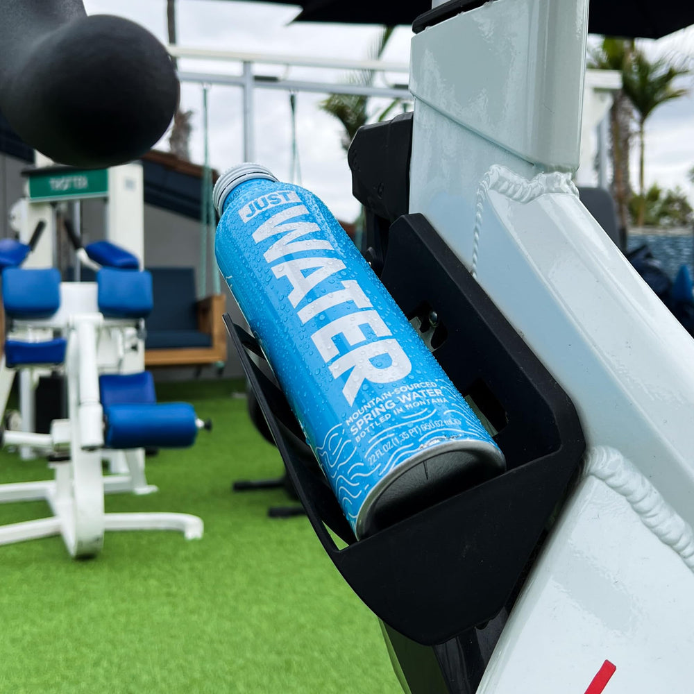 JUST Water aluminum bottle emphasizes infinite recyclability and eco-friendly design.