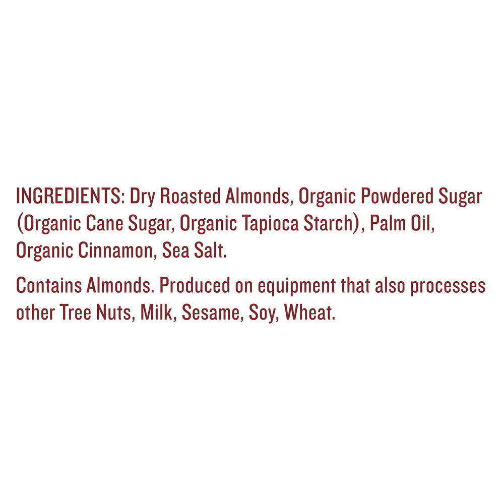 Justin's Almond Butter Cinnamon jar label art emphasizes natural ingredients.