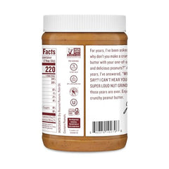 Justins Butter Peanut Crunchy being scooped, ideal for baking and toppings.