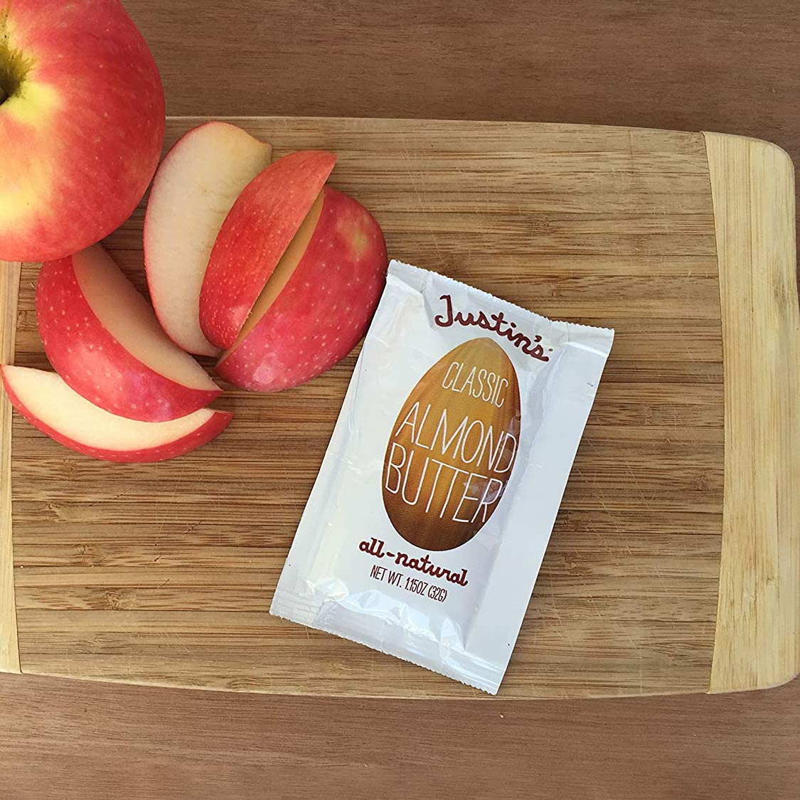 Justin's almond butter squeeze packs provide portable protein