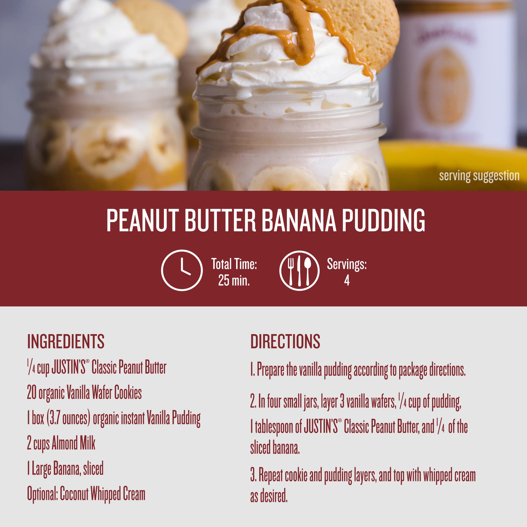 Justin's Classic Peanut Butter Sandwich, versatile lunchbox addition.