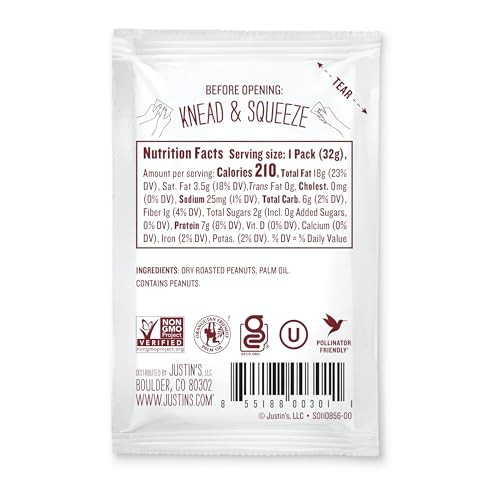 JUSTIN'S classic peanut butter squeeze pack on toast, creamy spread for quick mornings.