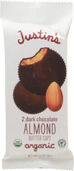 Justin's almond butter chocolate ingredients label emphasizes quality components