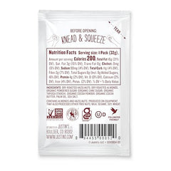Justin's orangutan-friendly palm oil logo on the squeeze pack.