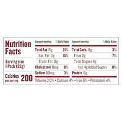 Justin's Honey Almond Butter Squeeze Pack back view highlighting convenient ingredients and gluten-free