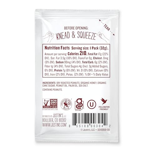 Assorted Justin's squeeze packs displayed for a balanced snack choice