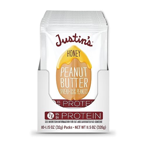 Creamy texture of Justin's Honey Peanut Butter in a portable pack