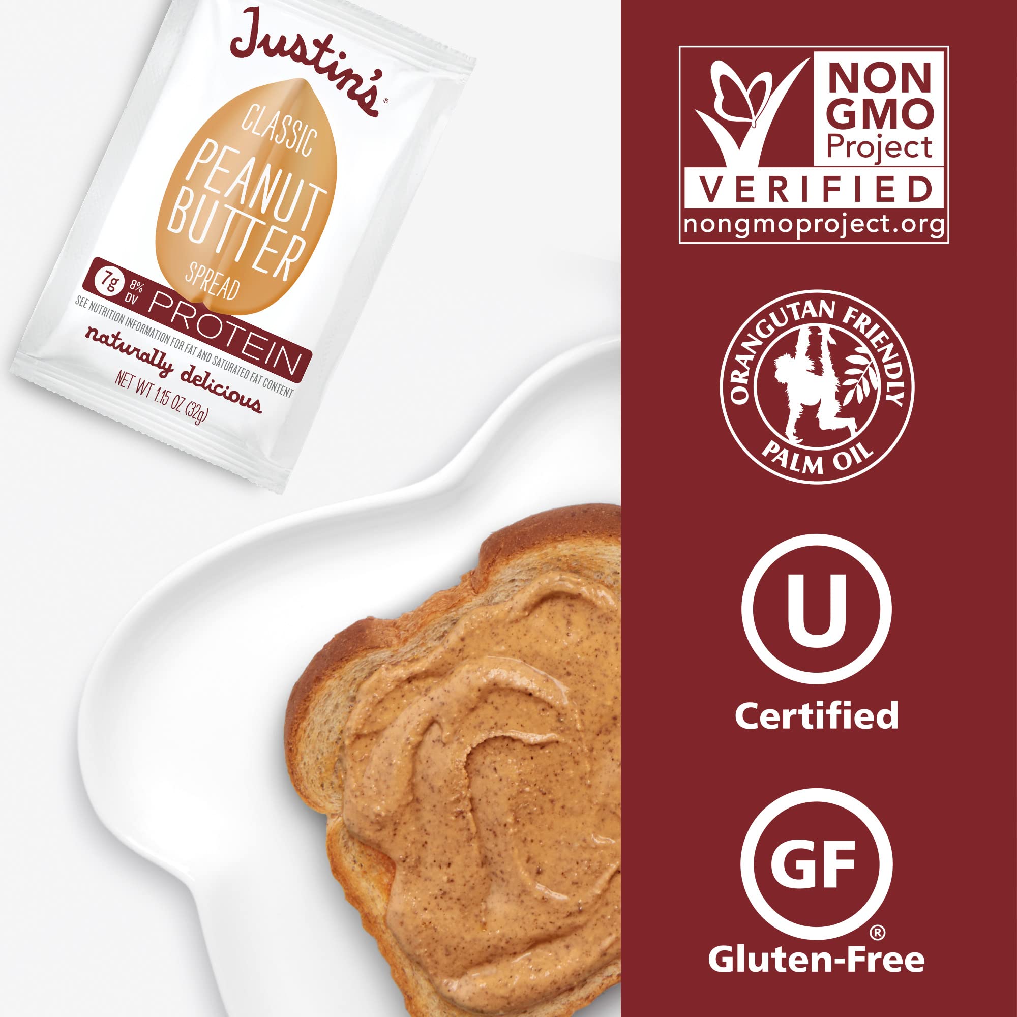 JUSTIN'S orangutan-friendly palm oil label on packaging.