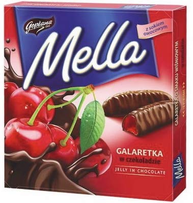 Jutrzenka MELLA chocolate-coated cherry jelly with a rich finish.