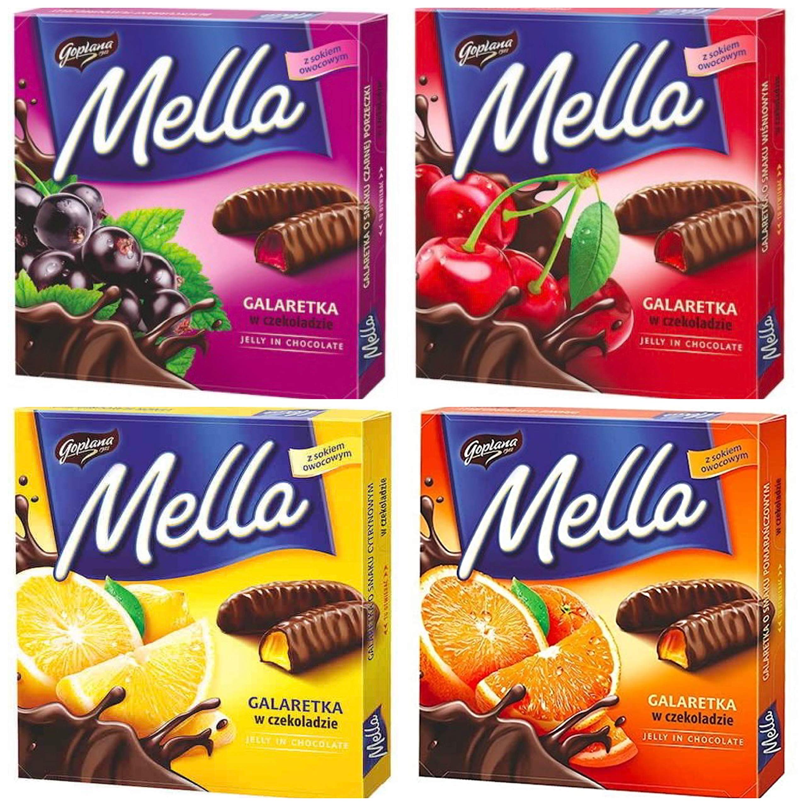 Jutrzenka MELLA chocolate-coated orange jelly for a zesty, quick snack.