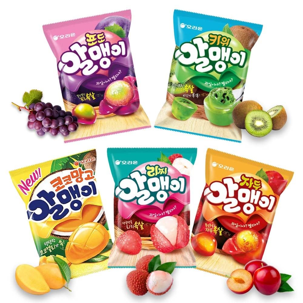 K-Herb Korean Fruit Jelly Candy assorted pack, ideal for on-the-go snacking.