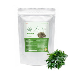 K-Herb Korean Mugwort Powder packaging label for tea and cooking.