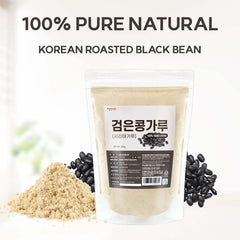 Fine-ground roasted black soybean powder texture for baking and porridge