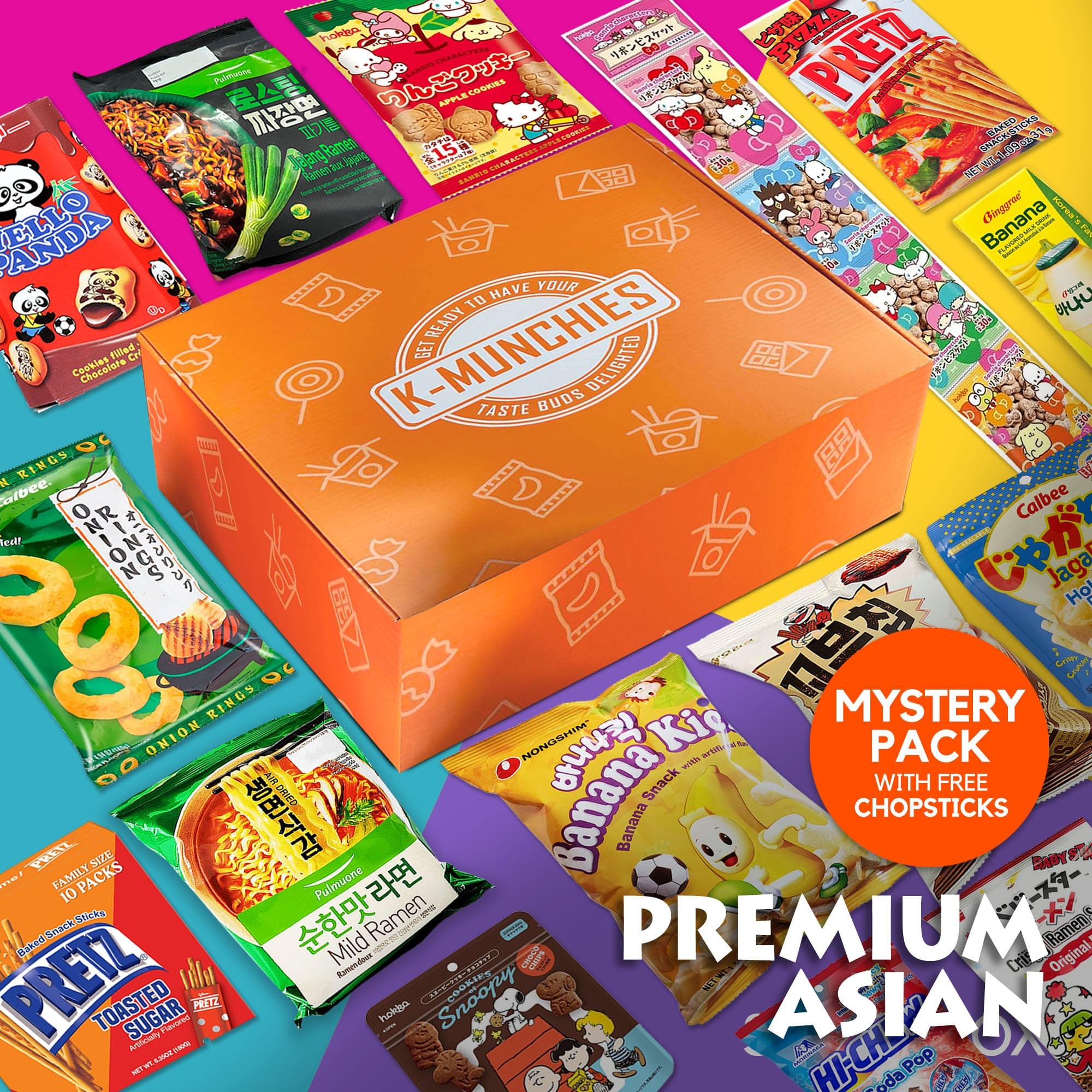 K-Munchies chips and ramen selection ideal for quick, flavorful meals.