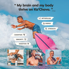Ka’Chava chocolate shake blended with water for quick nourishment