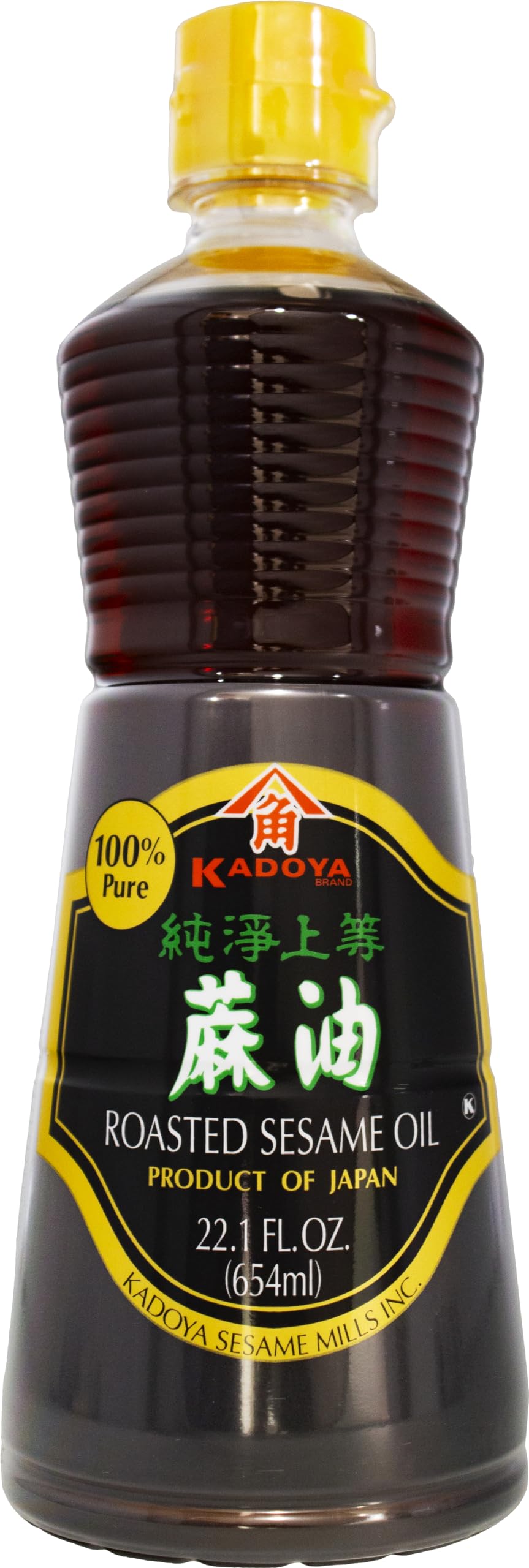 Kadoya sesame oil bottle pouring to enhance stir-fry aroma