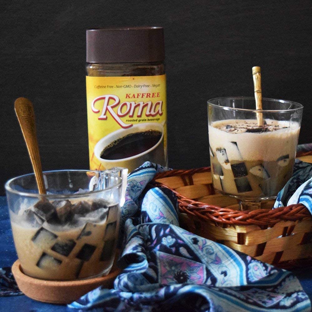 Kaffree Roma latte with vanilla soy milk ready to enjoy.