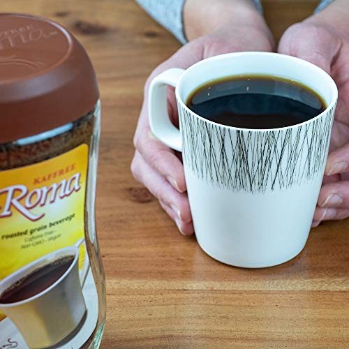 Icons show antioxidants and minerals in Kaffree Roma Original's natural blend.