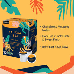 KAHAWA 1893 Serengeti blend packaging showcases eco-friendly, recyclable pods.