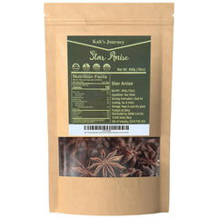 Kah's Journey star anise whole 16oz bulk bag for cooking and tea aroma