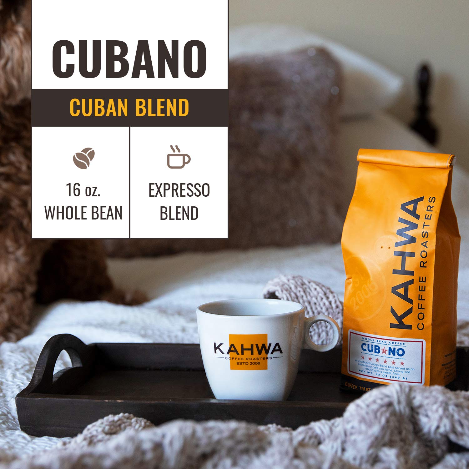 Kahwa Cuban coffee bag with one-way valve preserves freshness and aroma