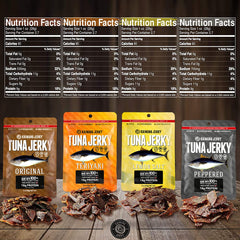 Kaimana Ahi Tuna Jerky Peppered flavor in a resealable bag for bold everyday protein