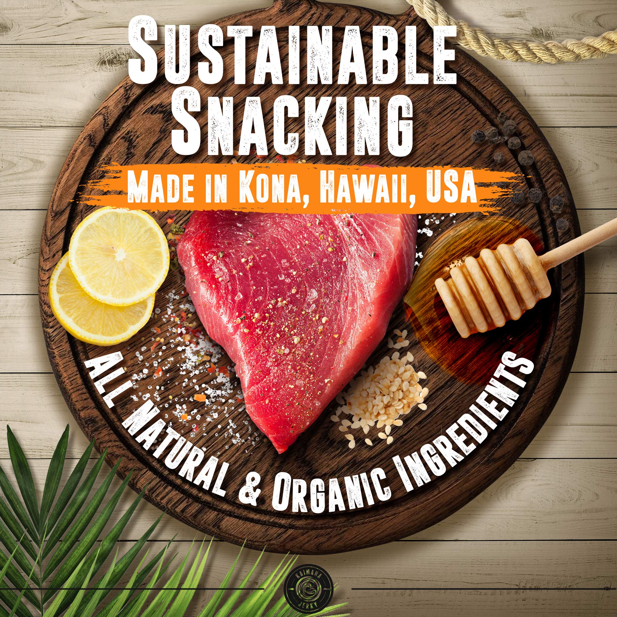 Kaimana Ahi Tuna Jerky slices ready for sharing or tasting