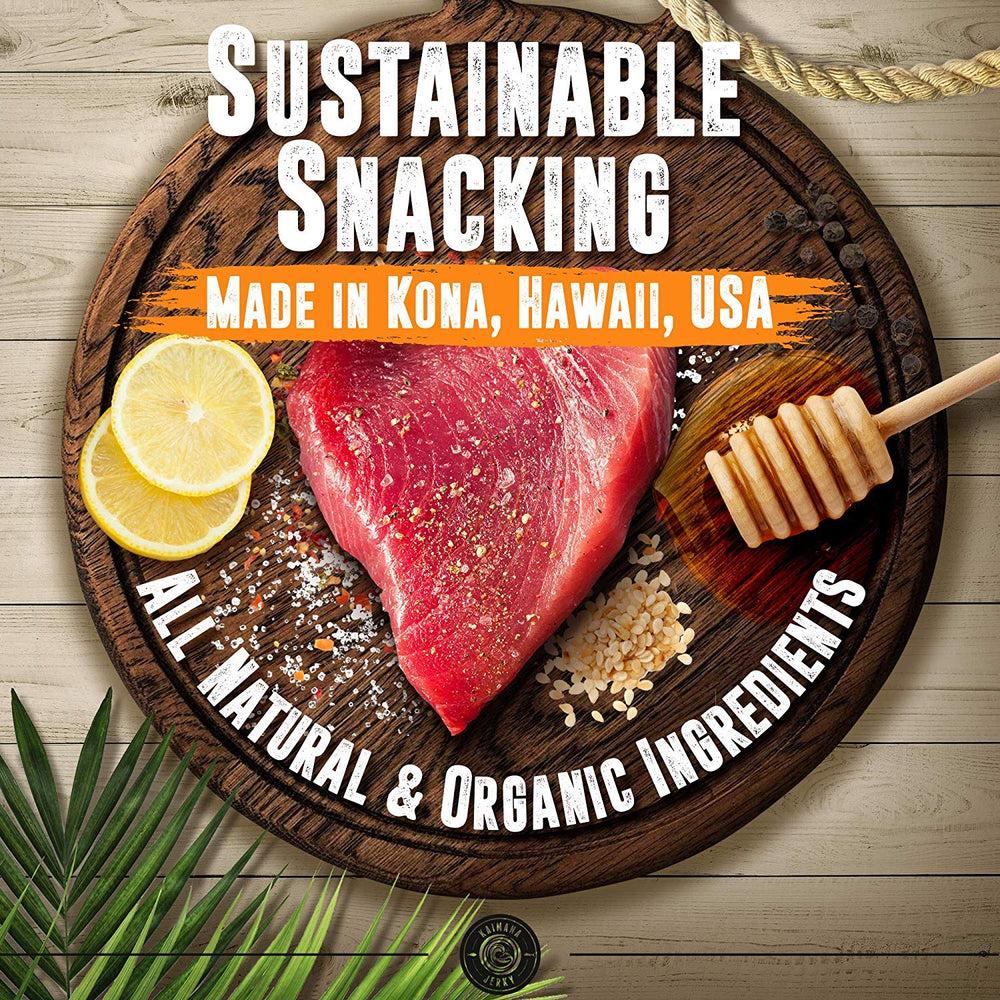 Kaimana Jerky Ahi Tuna Lemon Salt snack offering bright flavor and protein.