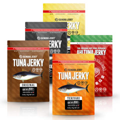 Kaimana Jerky Ahi Tuna Original flavor in a resealable pack, great for on-the-go protein.