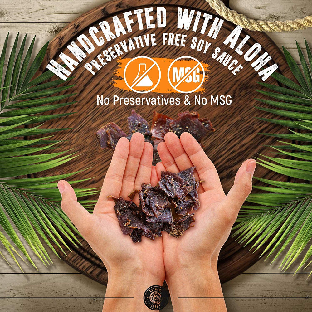 Kaimana Jerky Ahi Tuna Sriracha pouch delivers bold heat and protein snack.