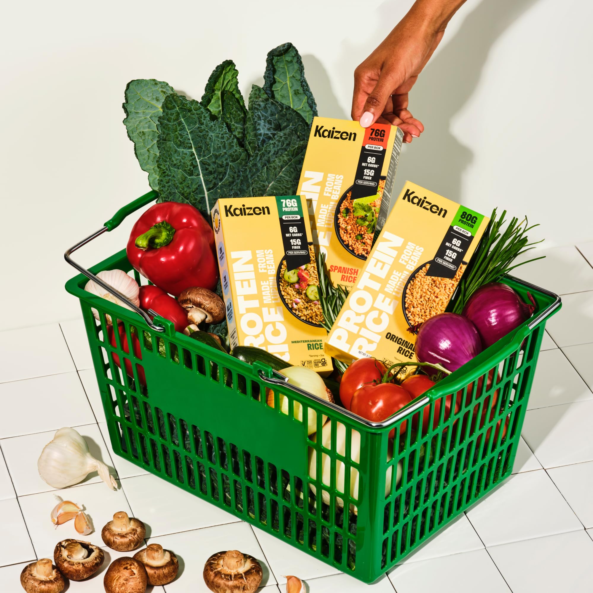 Kaizen Rice plant-based stir-fry shot underscoring dairy-free option