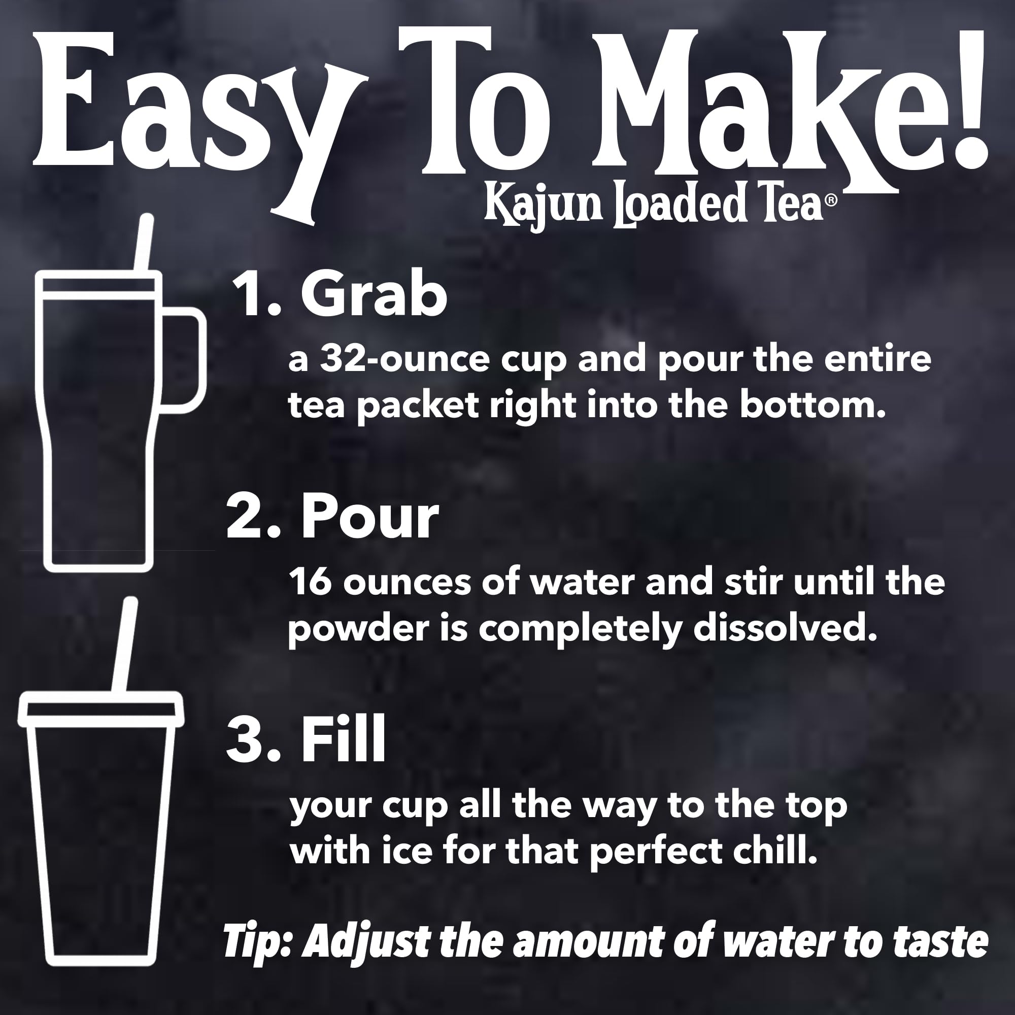 Kajun Loaded Tea Fat Tuesday delivers 250mg caffeine from green tea and guarana