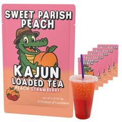 Kajun Loaded Tea Sweet Parish Peach pack for easy, flavorful at-home use.
