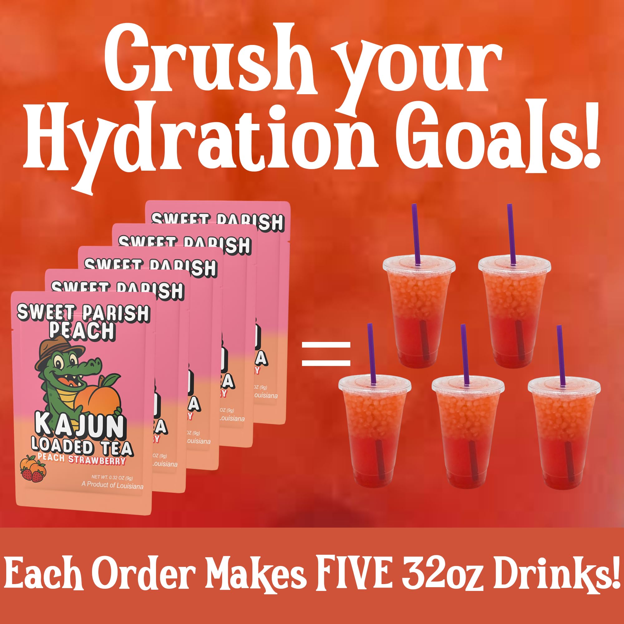 Kajun Loaded Tea travel-friendly single-serve packets for on-the-go hydration.