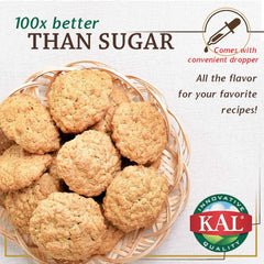 KAL Sure Stevia Extract packaging highlights zero calories and keto-friendly benefits.