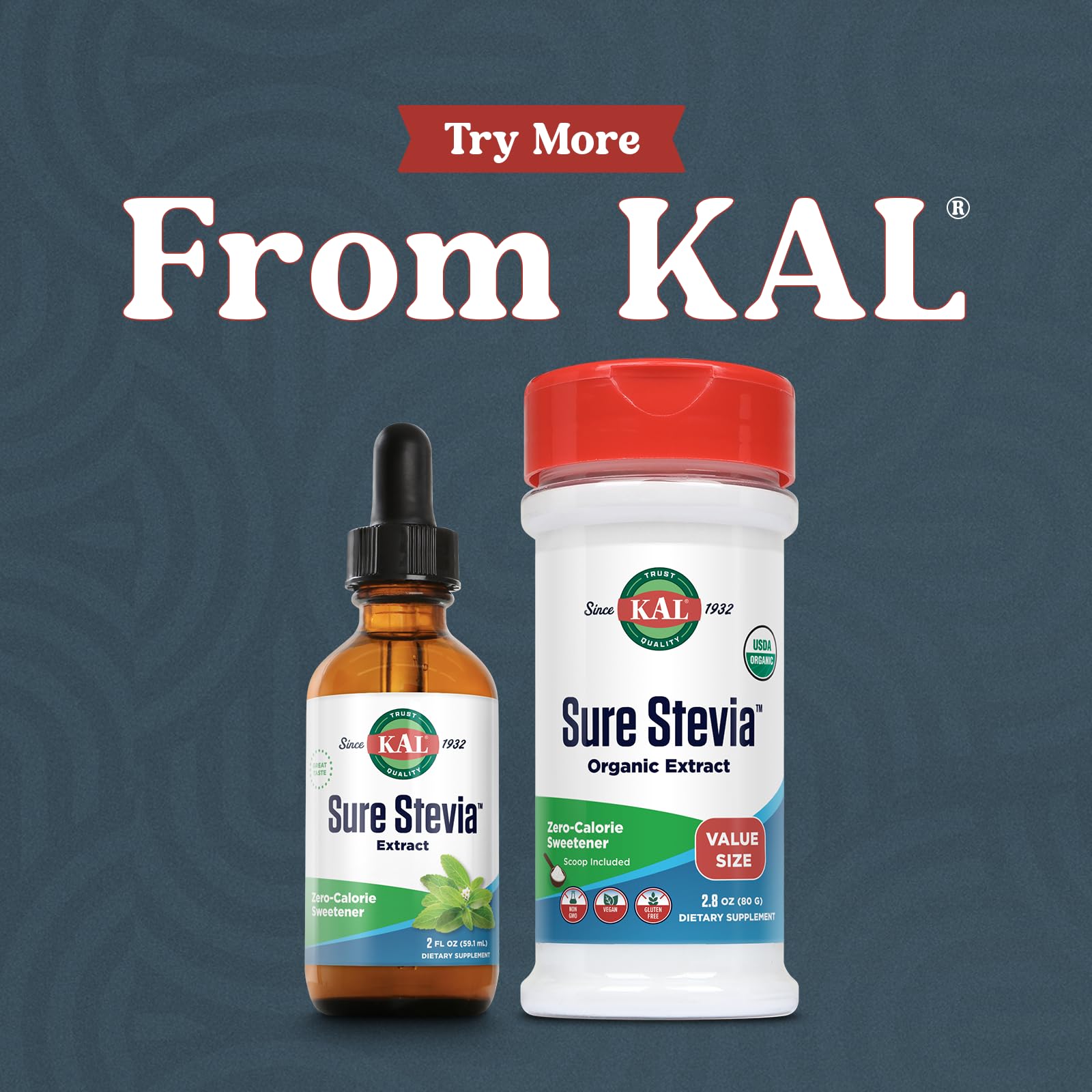 KAL Sure Stevia bottle on kitchen counter ready for daily use