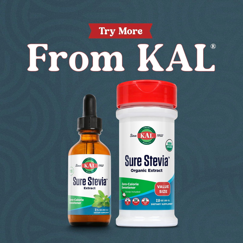 KAL Sure Stevia bottle on kitchen counter ready for daily use