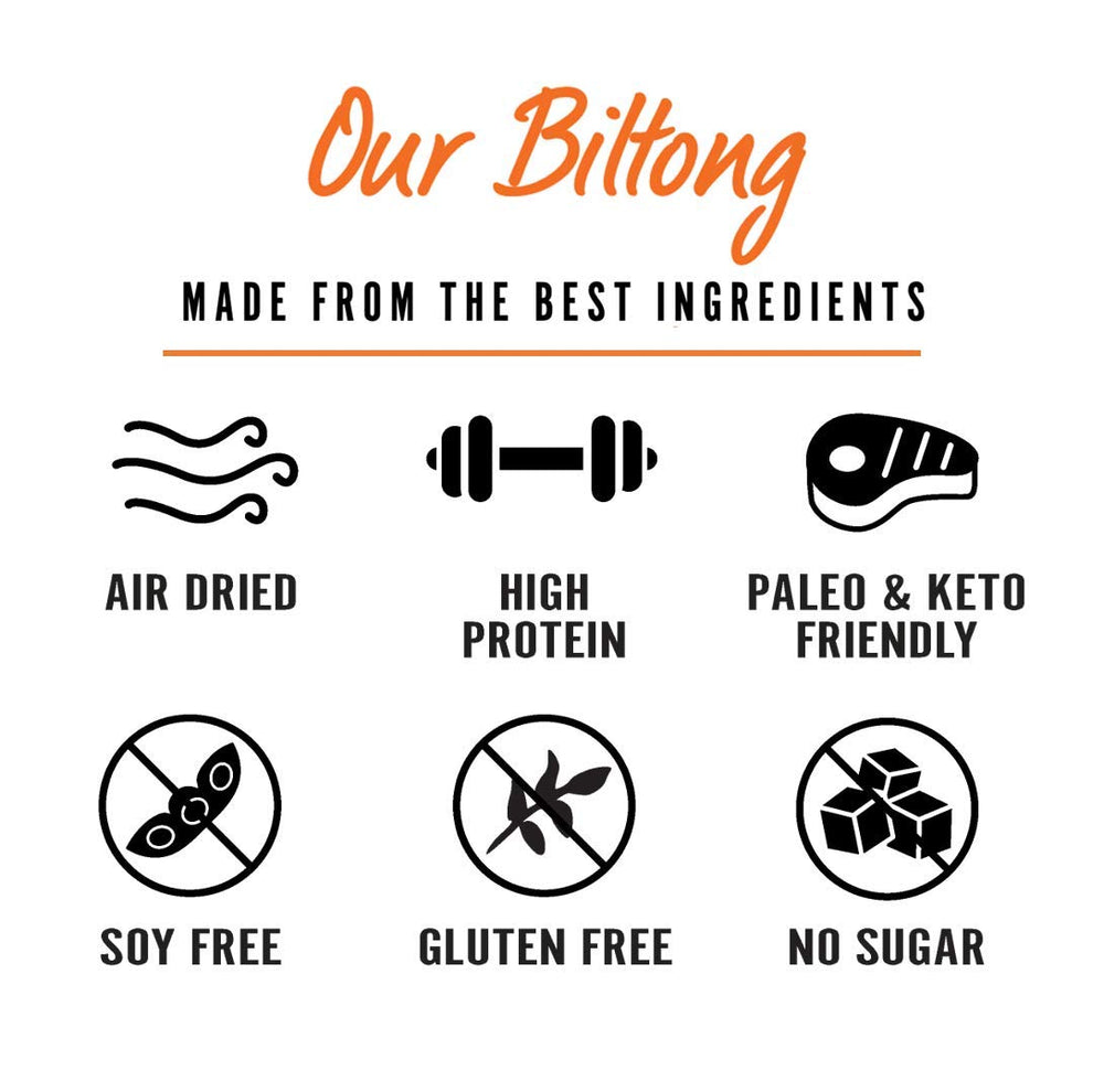 Kalahari Biltong top-round-beef slice highlights high-protein bite