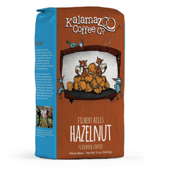 Kalamazoo Coffee Company hazelnut bag 12oz ready for flavorful mornings.