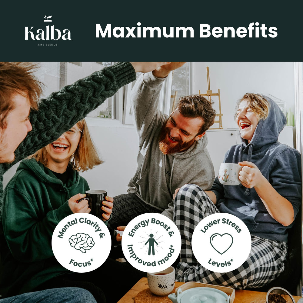Kalba organic mushroom coffee grounds medium roast pack for everyday brewing