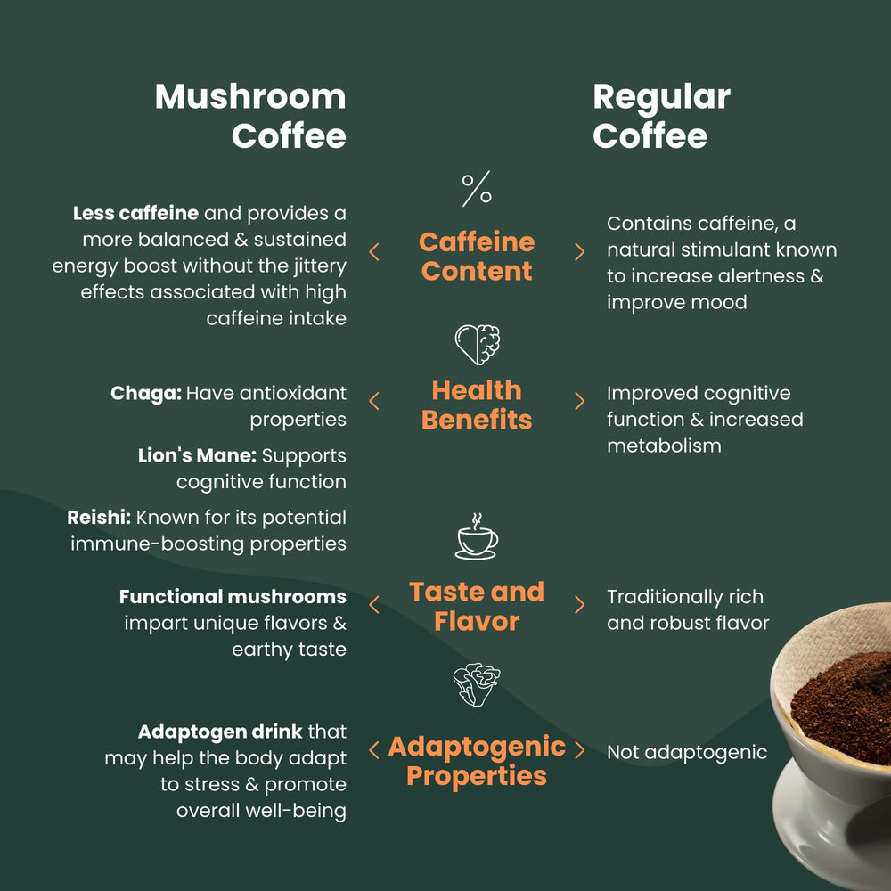 Kalba organic mushroom coffee grounds visual spoon measure for consistent flavor