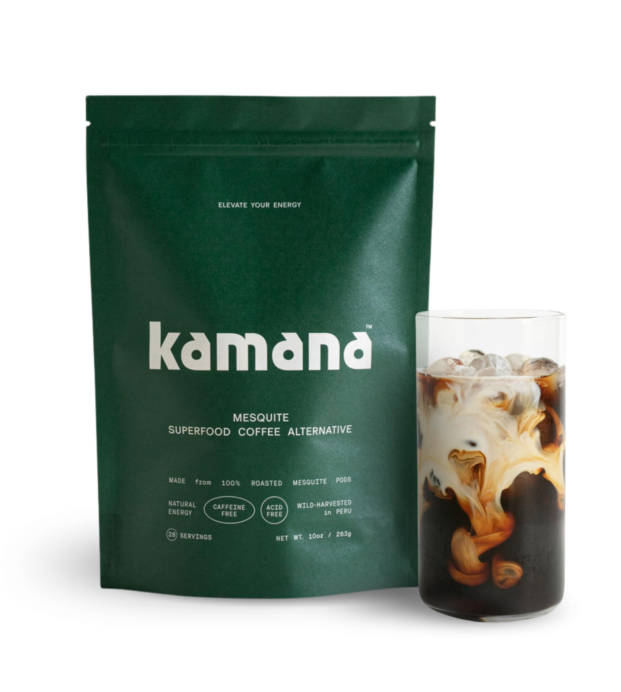 Kamana mesquite coffee alternative cup with rich color and smooth energy