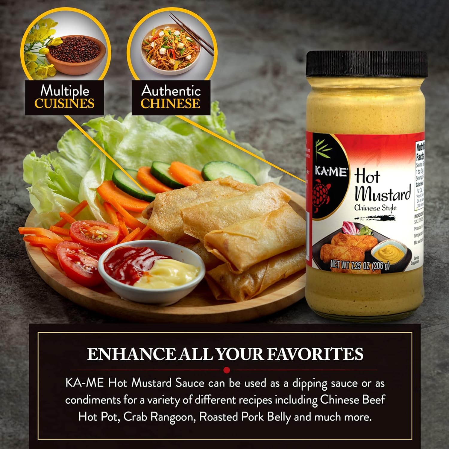 KA-ME Ka'me Hot Peppered Mustard close-up texture showing heat