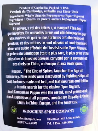 Kampot Pepper organic certification marks from Japan and FDA