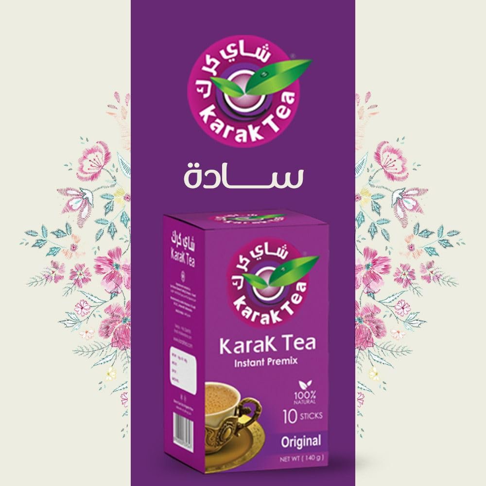 KARAK TEA premix sachet in cup demonstrates quick preparation.