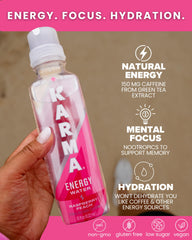 Karma Energy Drink Cognizin nootropics label highlighting focus support