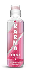 Karma Energy Drink green tea caffeine source bottle close-up