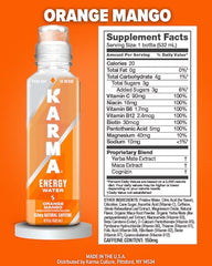 Karma Energy Drink orange mango pour for quick, refreshing energy during activities.