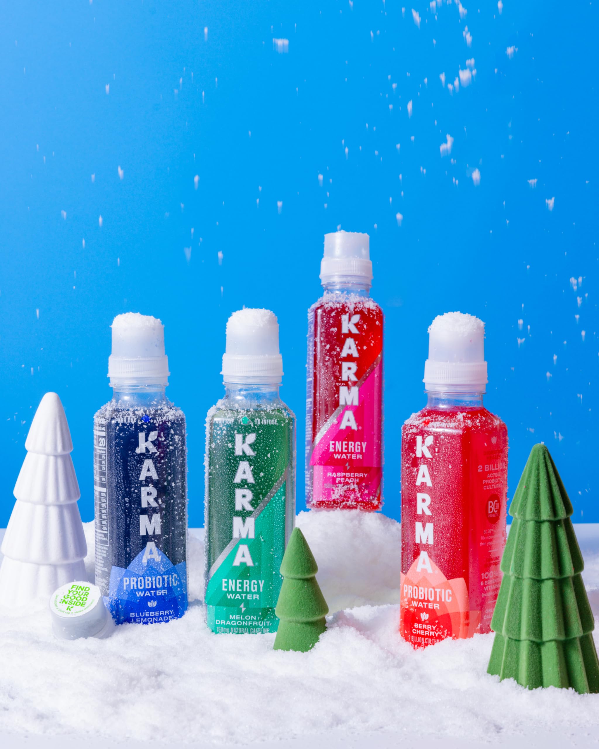 Karma Probiotic Water cap close-up showing Push Cap