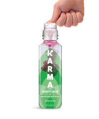 Karma Probiotic Water glass serve berries flavor bottle for hydration
